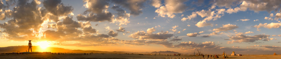 Burning Man Panorama Sunset Delight